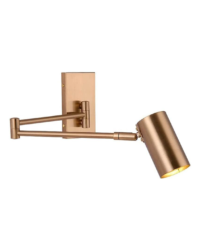 Image of a contemporary copper style angle-poise wall light fitting.
