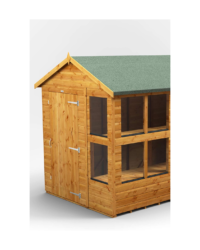 Shed and greenhouse combo.