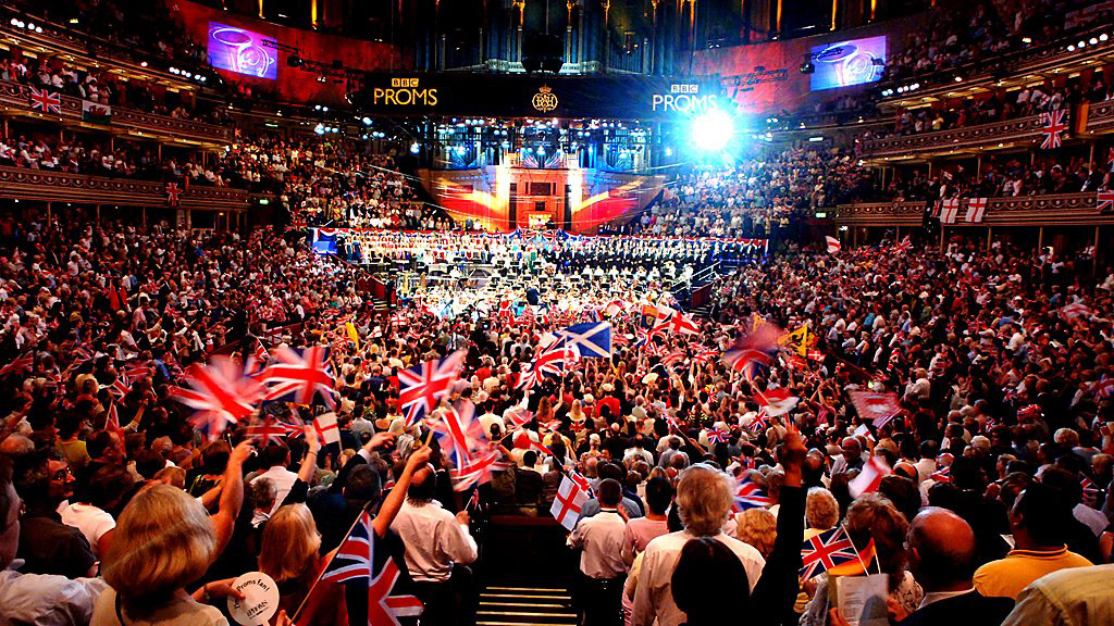 Image of BBC Last Night of the Proms. The climax to an annual summer long classical music festival. Held at the Royal Albert Hall in London.
