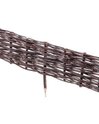 Willow Hurdle Fence Edging - One metre length of woven willow hurdle fencing, perfect for flower bed, lawn and raised bed edging. 40cm high (from ground up), extra length is pushed into ground.