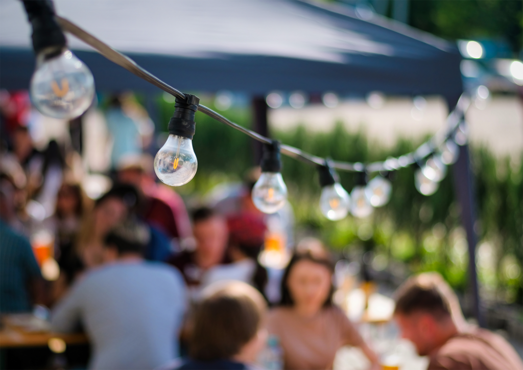 An image of a summer evening gathering.