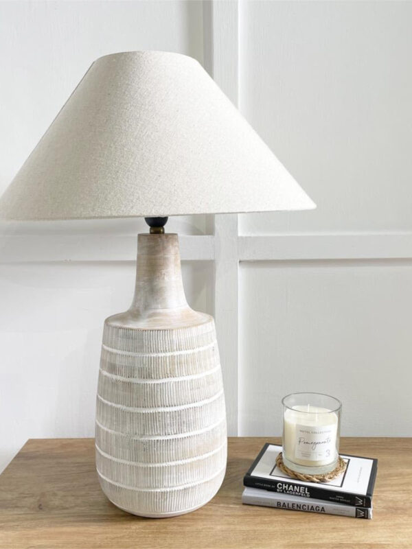 slubby hopsack coolie lamp shade in natural beige