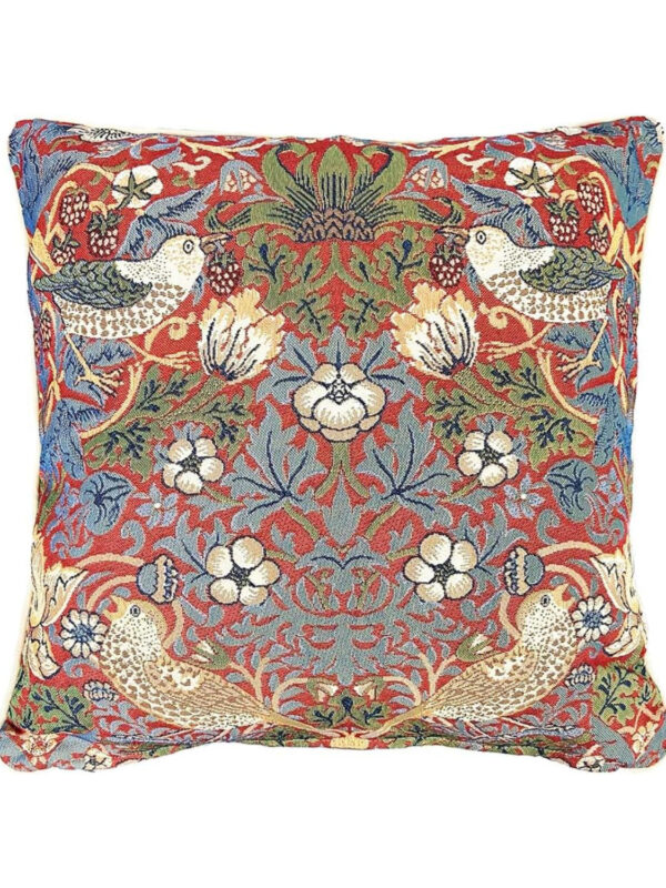 Image ofWilliam Morris "Strawberry Thief" Tapestry Cushion Cover. Available to buy from Amazon.
